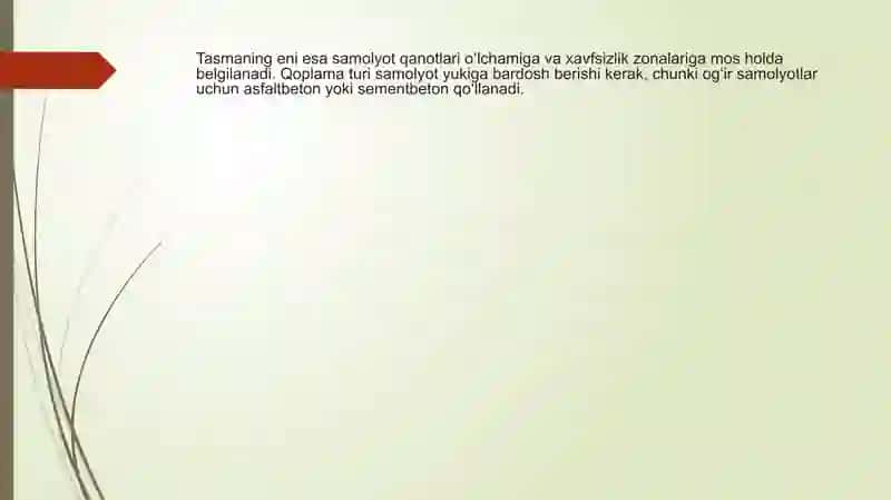Uchish tasmasi va aerodromning boshqa elementlarini loyihalash 4
