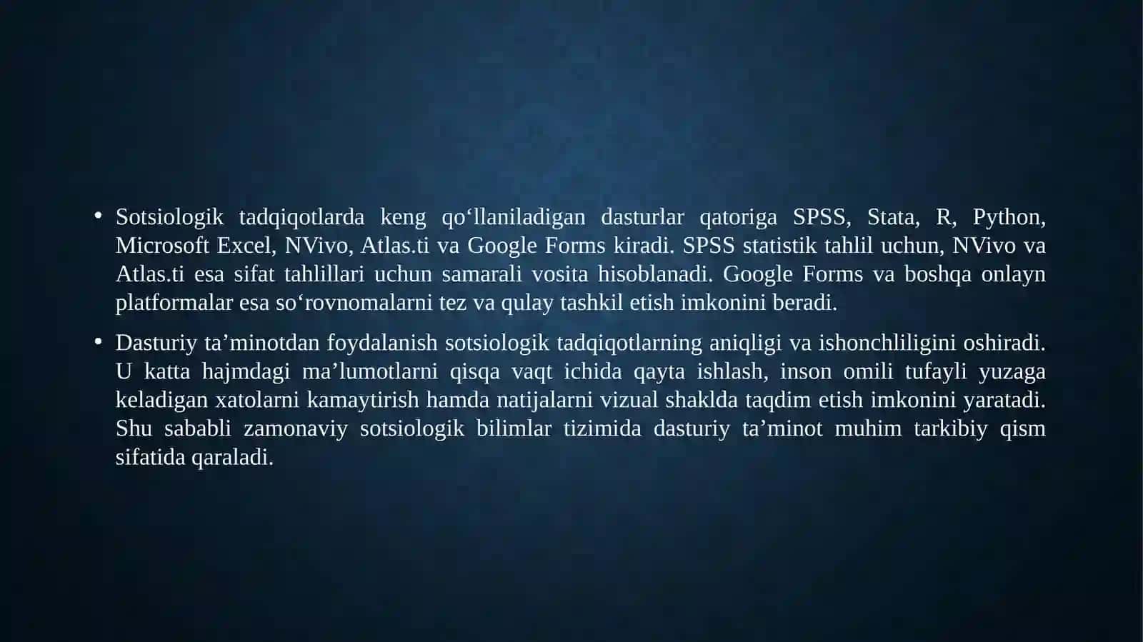 Sotsiologik bilim strukturasida dasturiy ta’minot 4