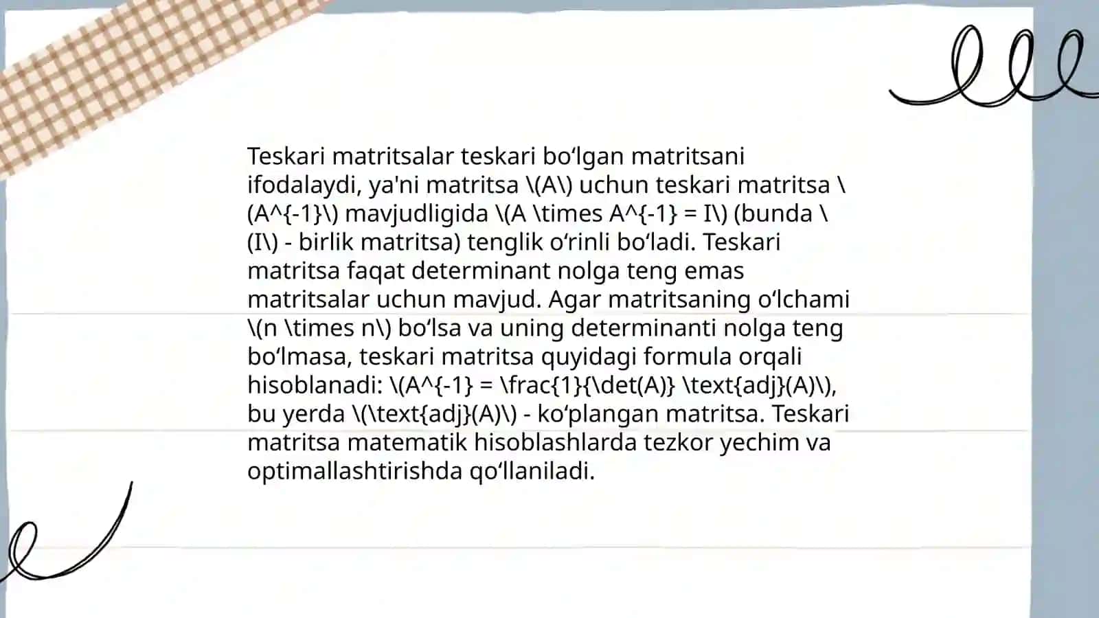 Teskari matritsa 4