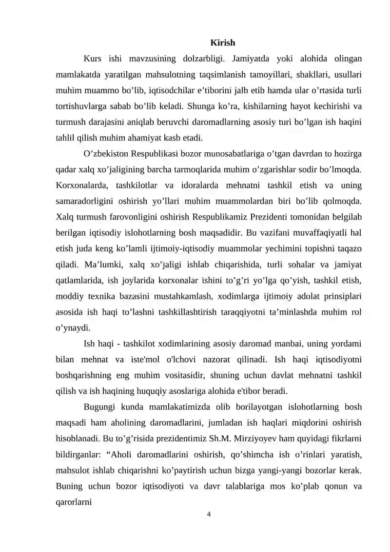 O’zbekistonda davlatning ish haqi siyosatida yagona tarif koefitsentlarini qo’llash amaliyoti 4
