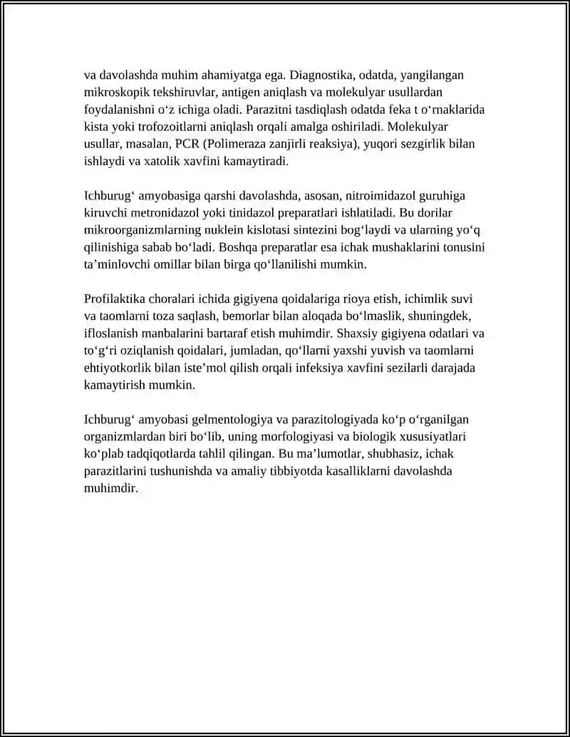 TIBBIY GELMENTALOGIYA ICHAK PARAZITLARI: ICHBURUGʻ AMYOBASI ICHAK BALANTIDIYASI 4