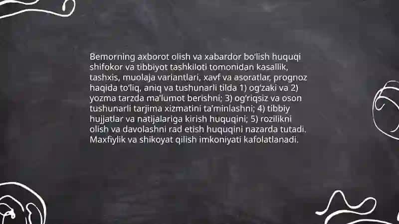 Sogʻliqni saqlash tizimida inson huquqlari va erkinliklarining taʼminlanishi 4