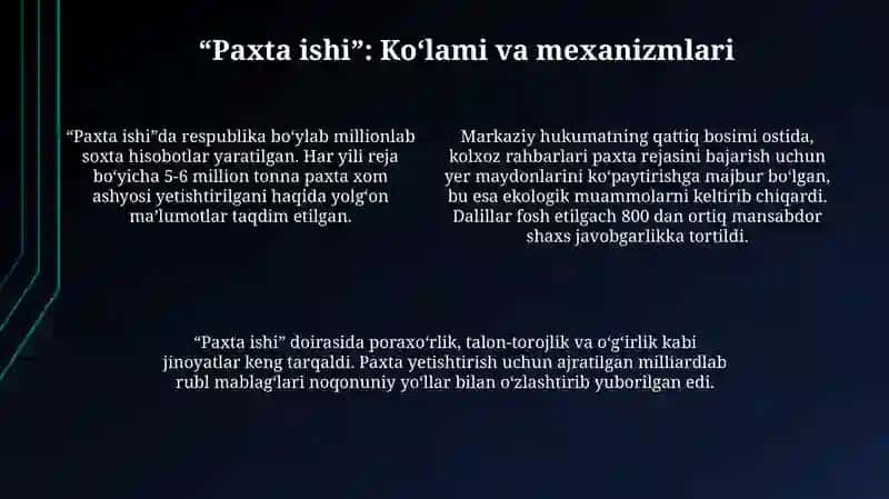 Paxta ishi va O'zbek ishi 4