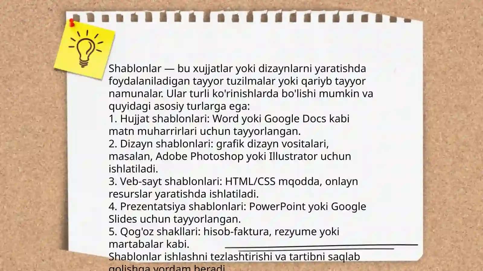 Shablonlardan foydalanish 4