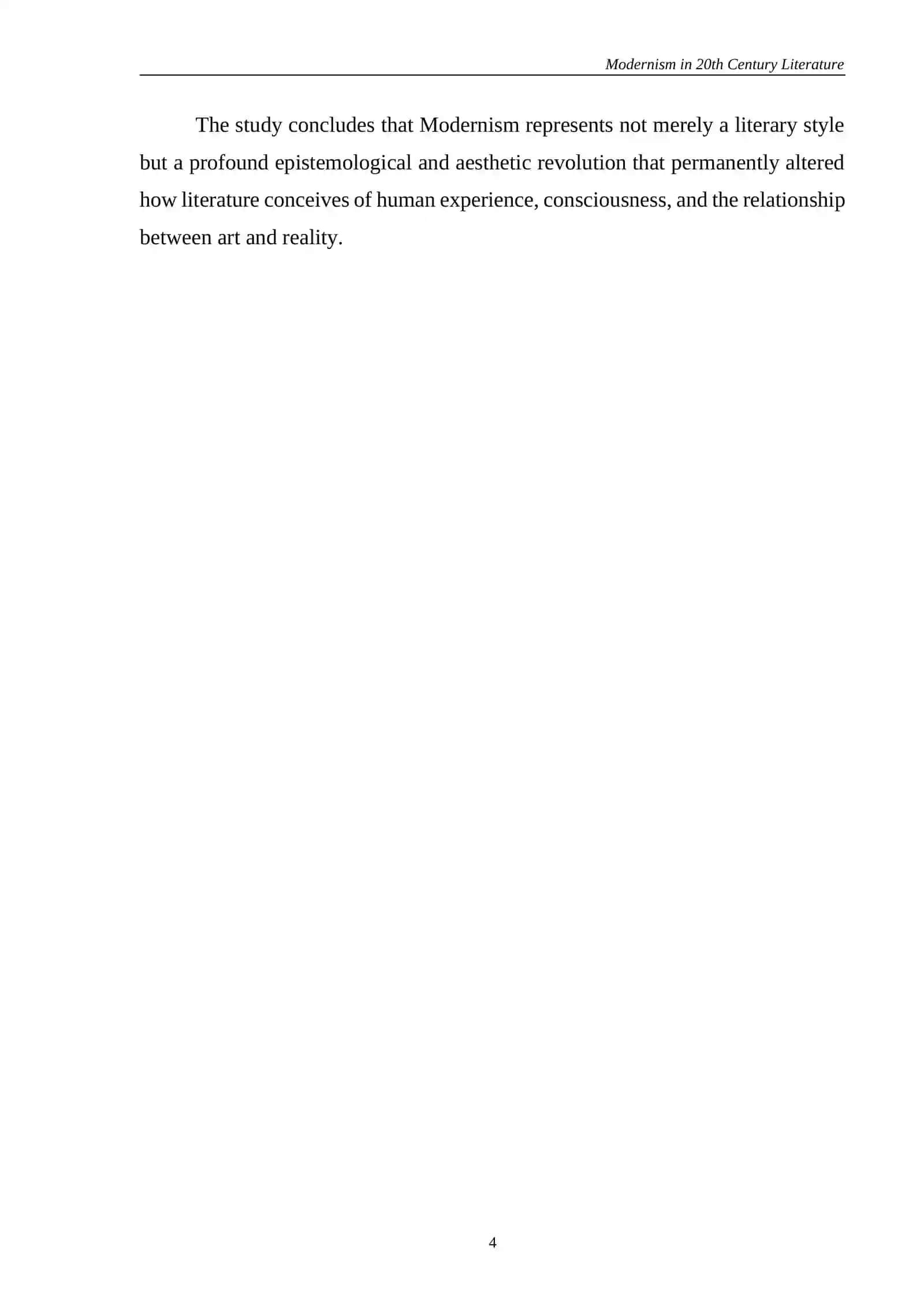MODERNISM IN 20TH CENTURY LITERATURE 4