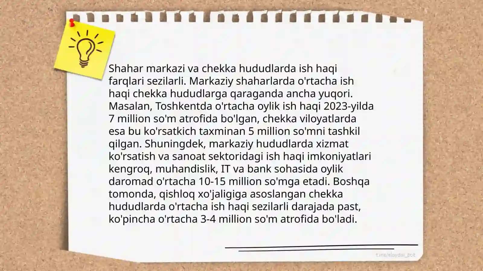 Turar joylar va ish haqi munosabati 4
