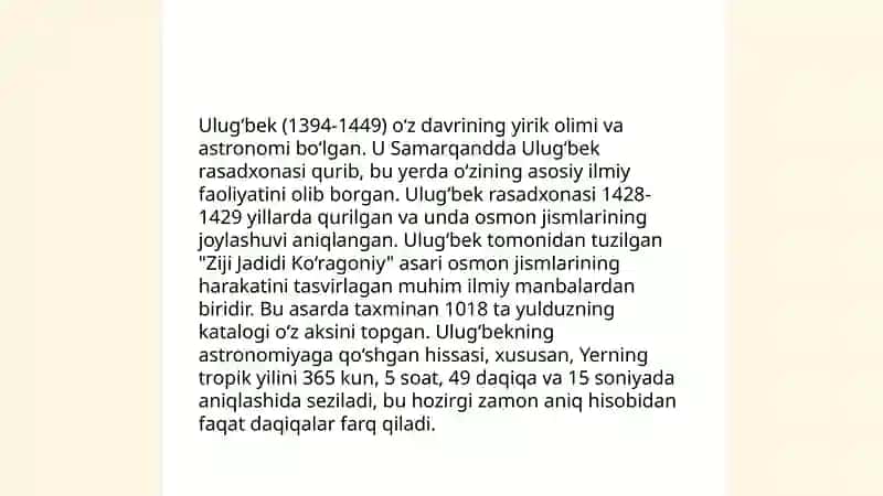 Ulug‘bek akademiyasi faoliyati va uning ahamiyati. 4