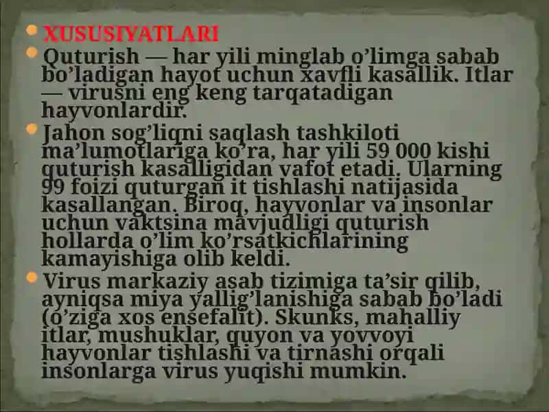 QUTURISH KASALLIGI — BELGILARI, XUSUSIYATLARI, TASHXIS, DAVOLASH VA OLDINI OLISH 4