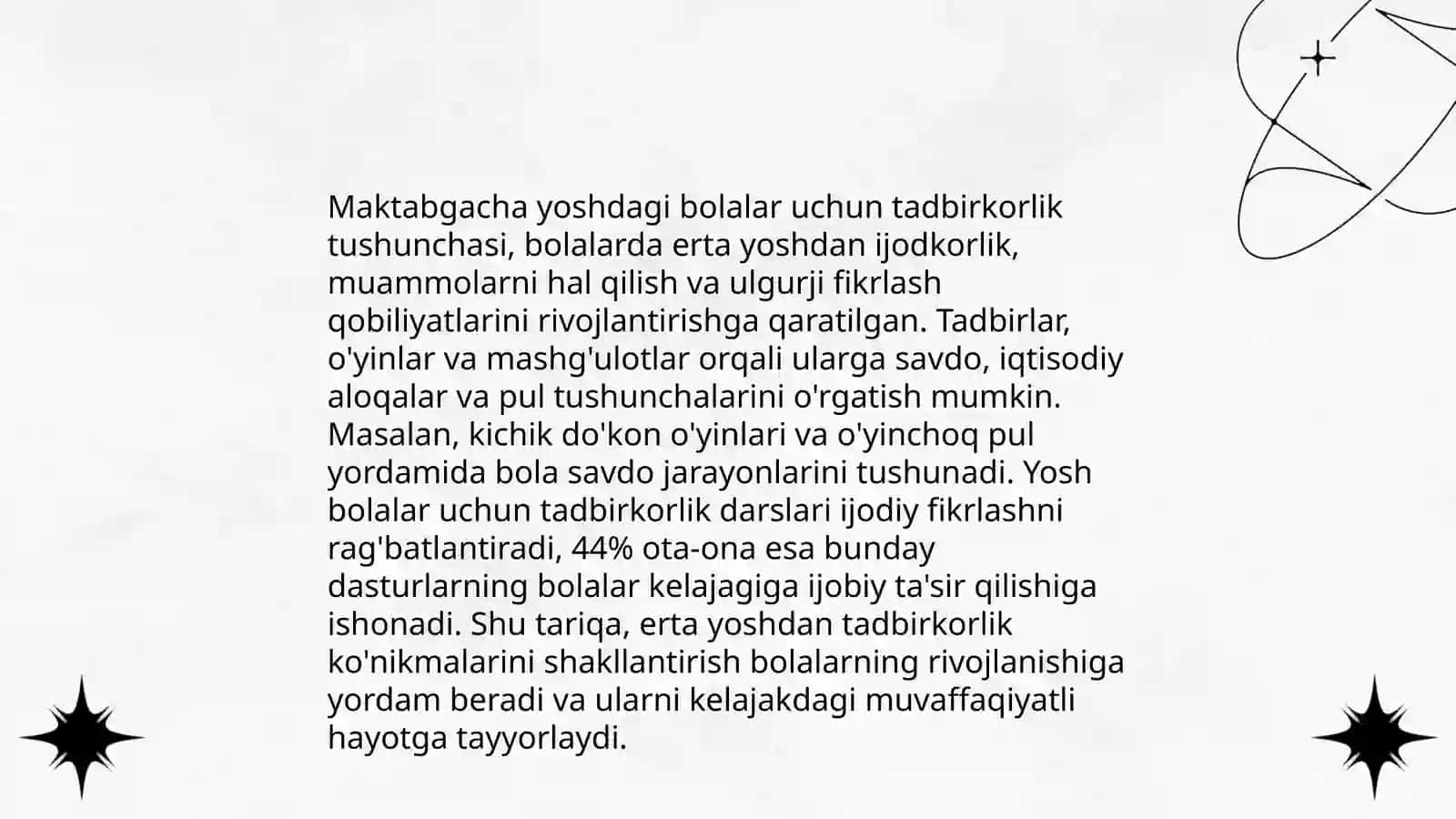 Maktabgacha ta'lim tashkilotlarida iqtisodiy va tadbirkorlik faoliyatining mehnat tarbiyasi bilan bogliqligi 4
