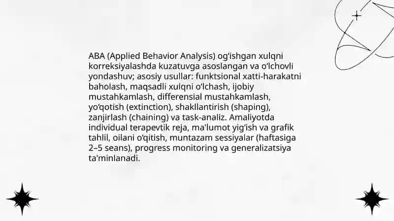 Og‘ishgan xulqni korreksiyalash texnologiyasi 4