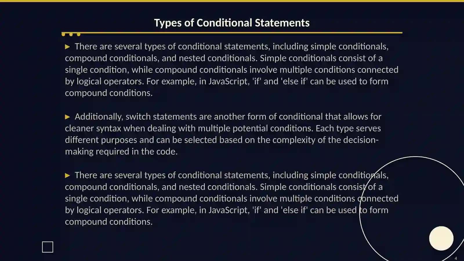Conditionals 4
