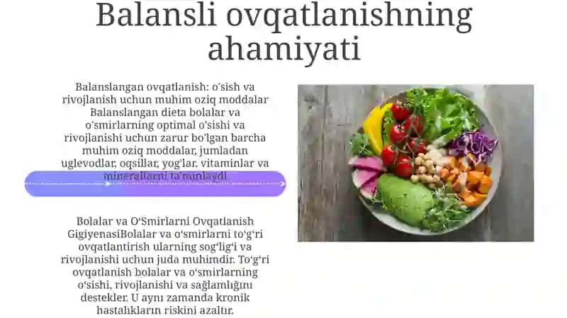 Bolalar Va OʻSmirlarni Ovqatlanish Gigiyenasi 4