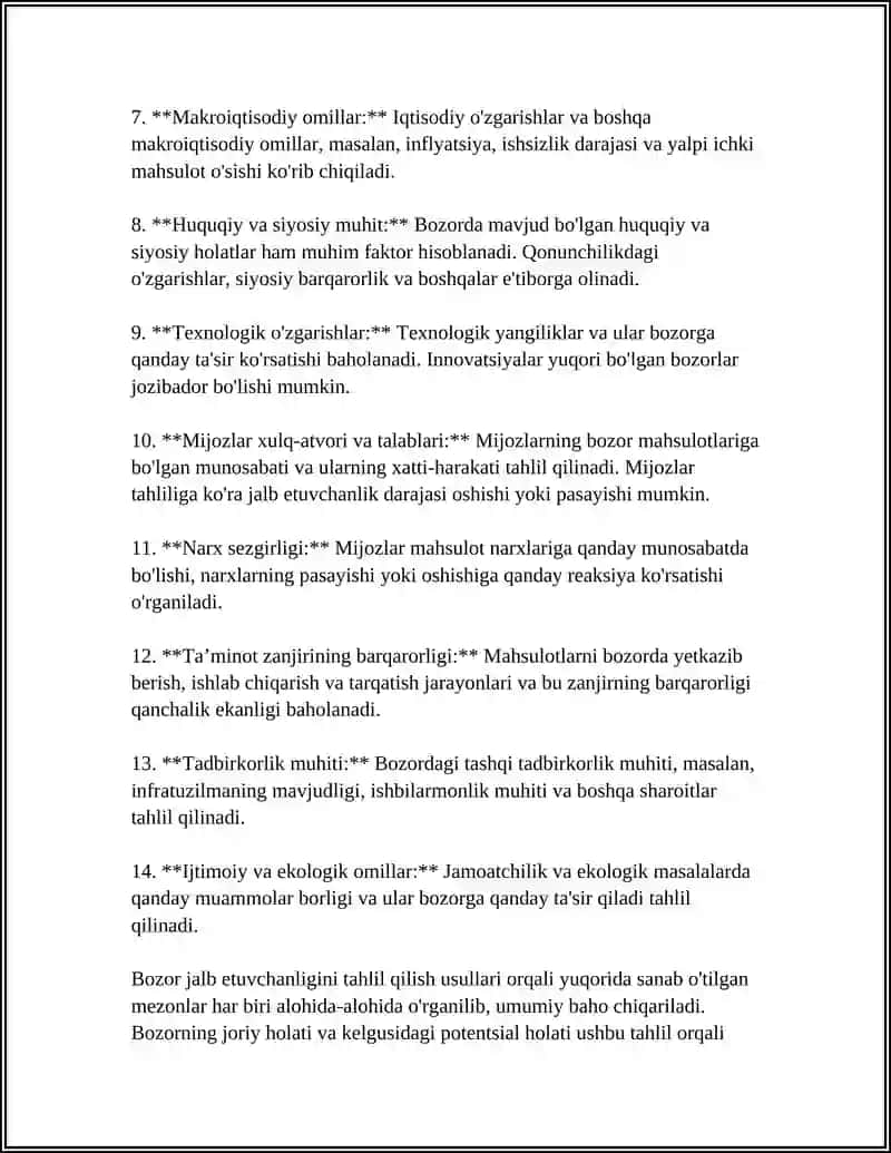 BOZORNING JALB ETUVCHANLIGI TAHLIL QILISH USULLARI 4
