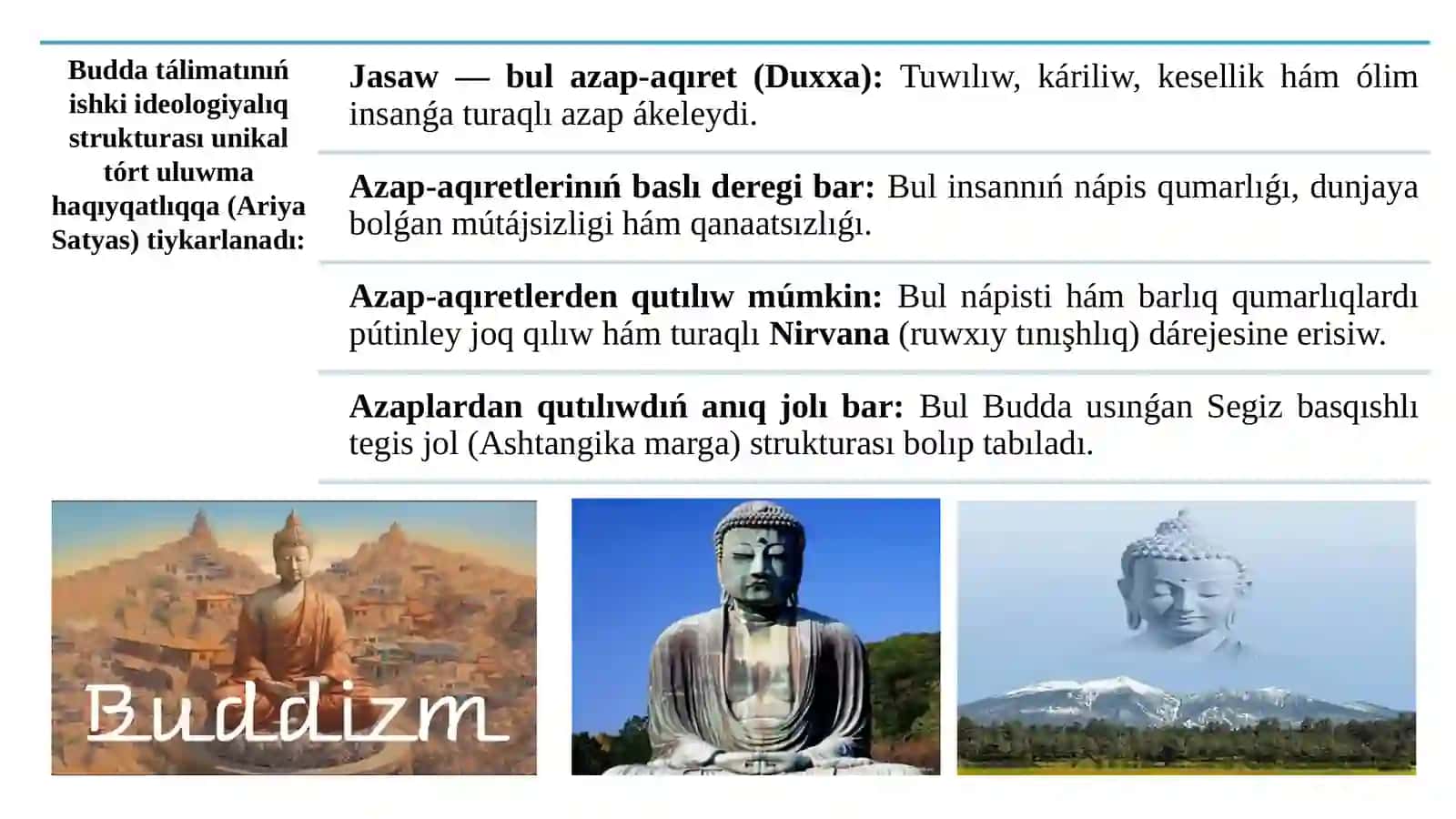 Budizm dini. Áyyemgi hind jámiyetinde budizmniń tutqan ornı 4