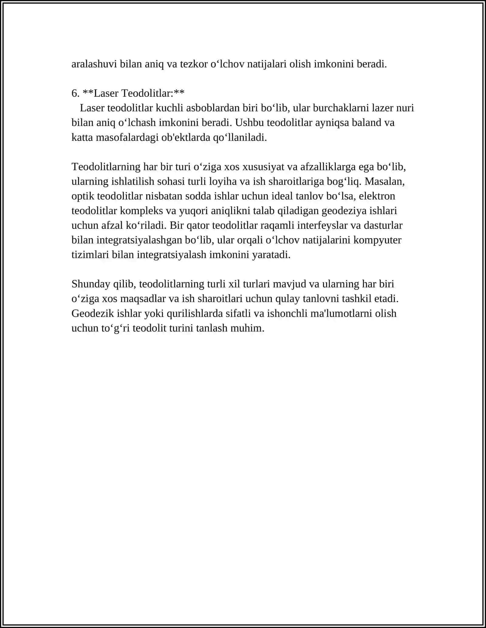 TEODOLIT HAQIDA MUSTAQIL ISH 4