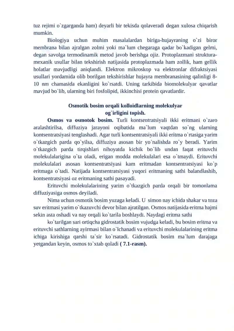 ERUVCHANLIK. ERITMALARNING MUZLASH VA QAYNASH HARORATI. KRIOSKOPIYA VA EBULIOSKOPIYA 4
