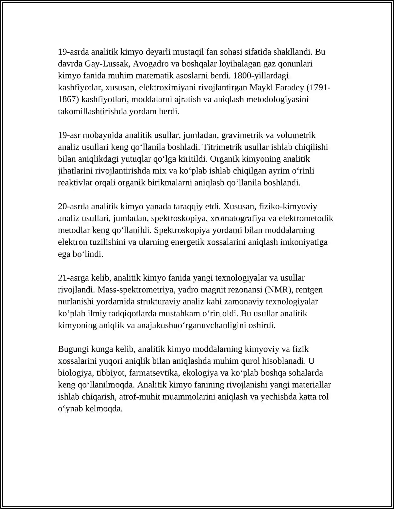 ANALITIK KIMYO FANINING PAYDO BÒLISH TARIXI FANNING METODI VA RIVOJLANISHI 4