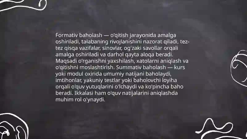 Óquvchilarni baholash mezonlari 4