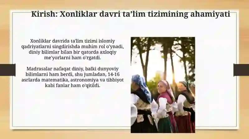Turkistonda xonliklar davrida maktab va madrasalar faoliyati 4