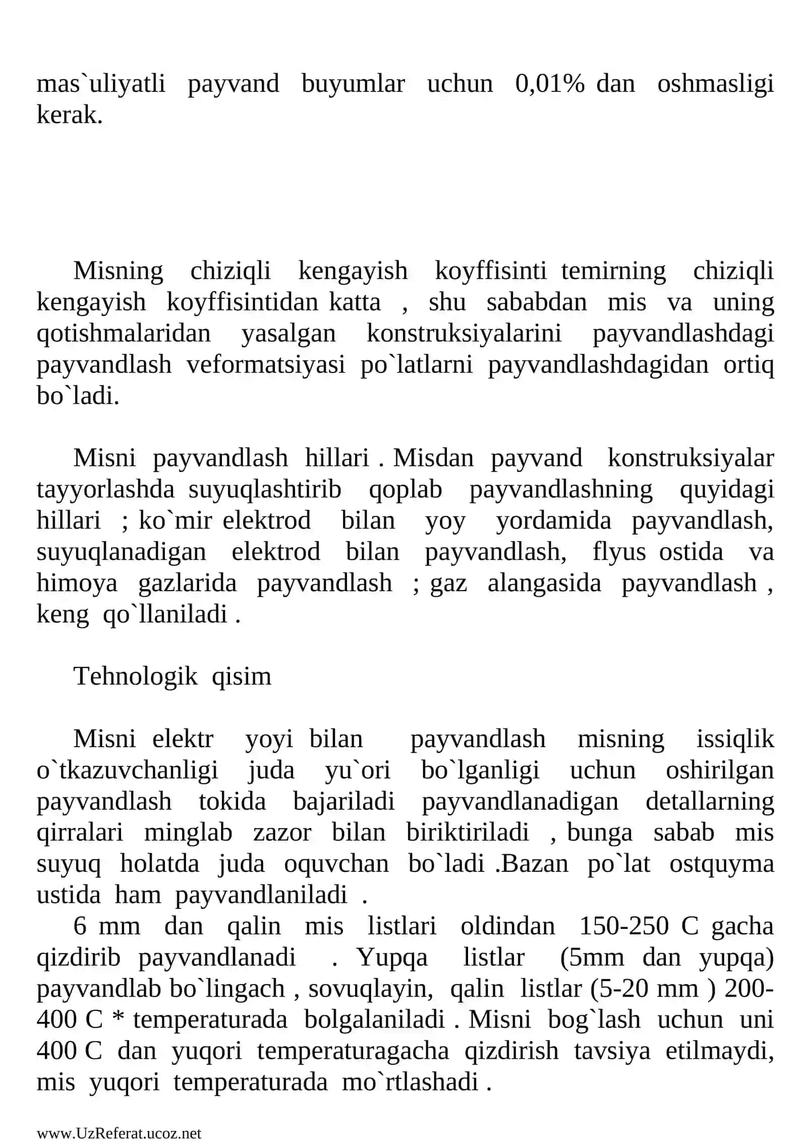 Mis va uning qotishmalarini payvandlash 4