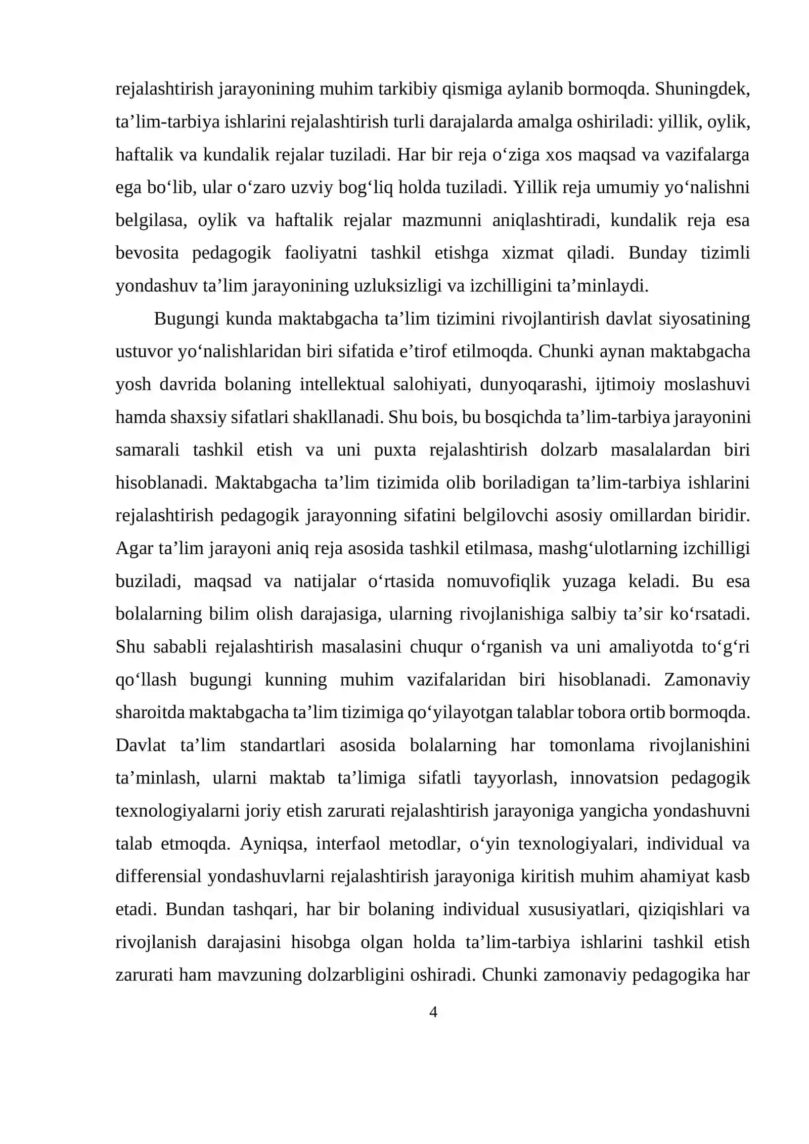 Maktabgacha ta’lim tizimida ta’lim-tarbiya ishlarini rejalashtirish 4