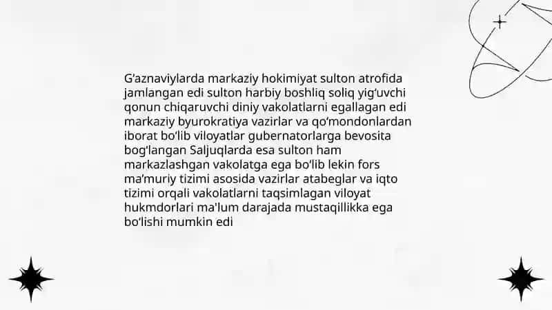 G’aznaviylar va Saljuqiylarning boshqaruv tartiblari 4