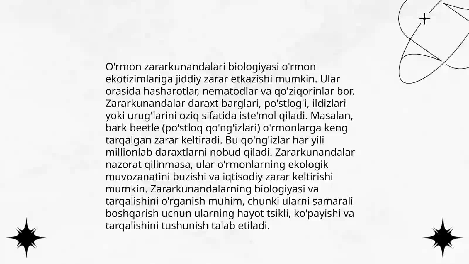 O'rmon zararkurandalari va ularga qarshi kurash usullarini organish 4