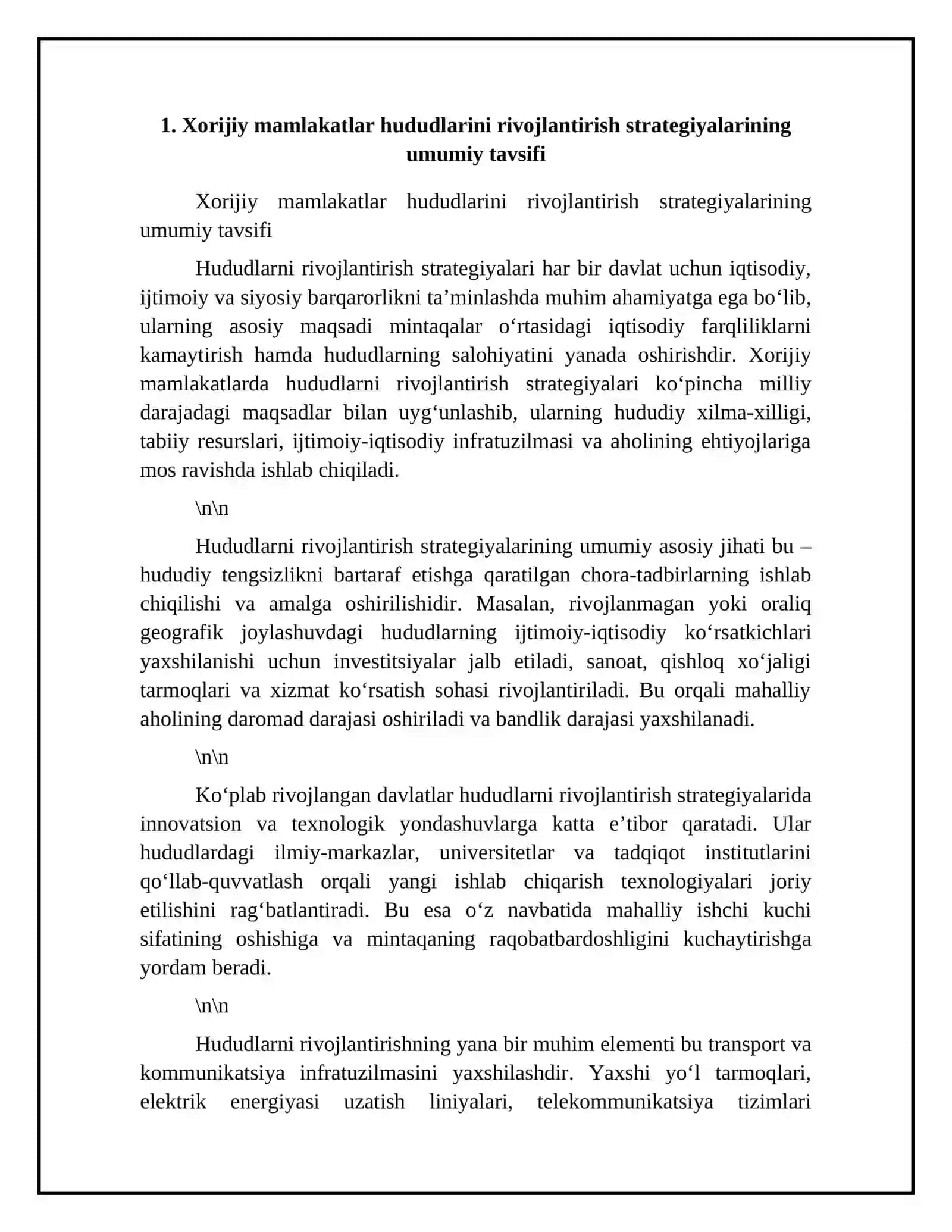 Xorijiy mamlakatlari hududlarini rivojlantirish strategiyasining tajribasi 4