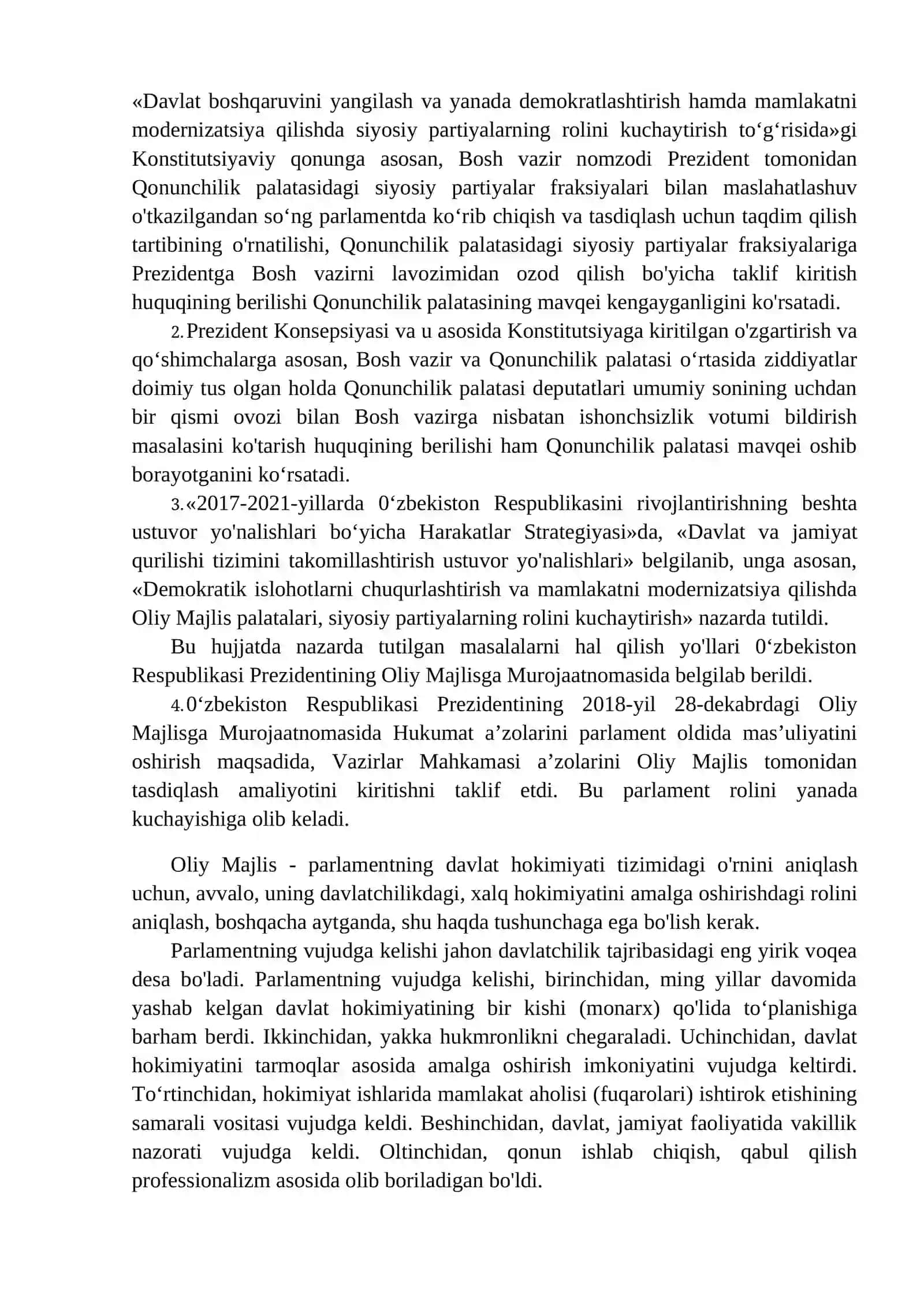 O'zbekiston Respublikasi Oliy Majlisi 4