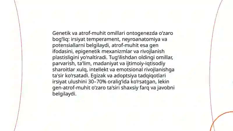 Umumiy psixologiya ontogenez psixologiyasi 4