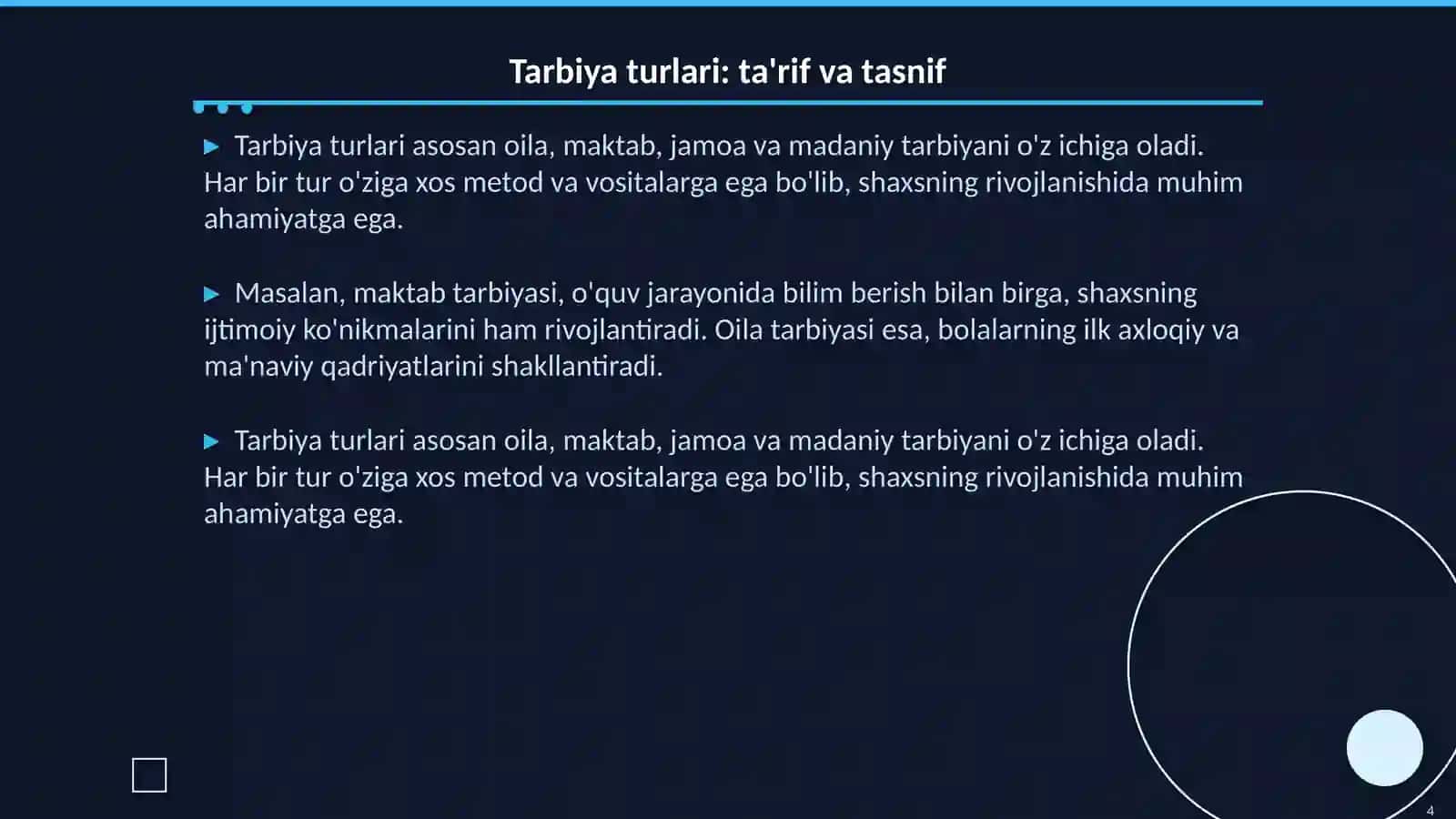 Tarbiya turlari va ularning shaxs komolotiga tasiri 4