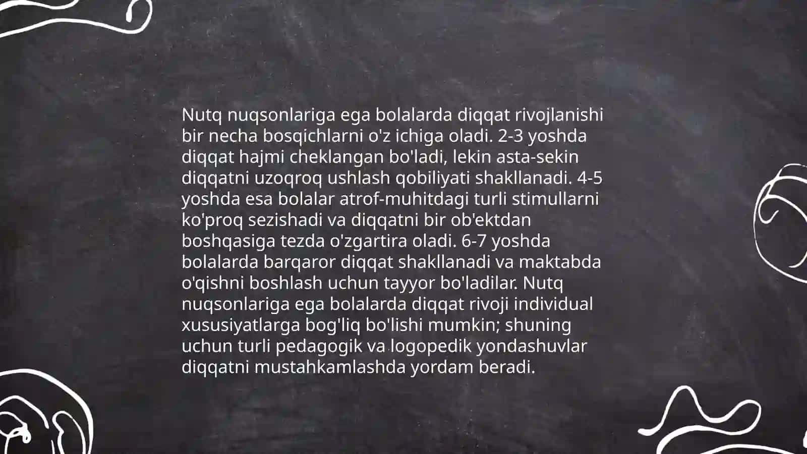 Nutq nuqsonlari bo'lgan bolalarning diqqat xususiyatlari 4