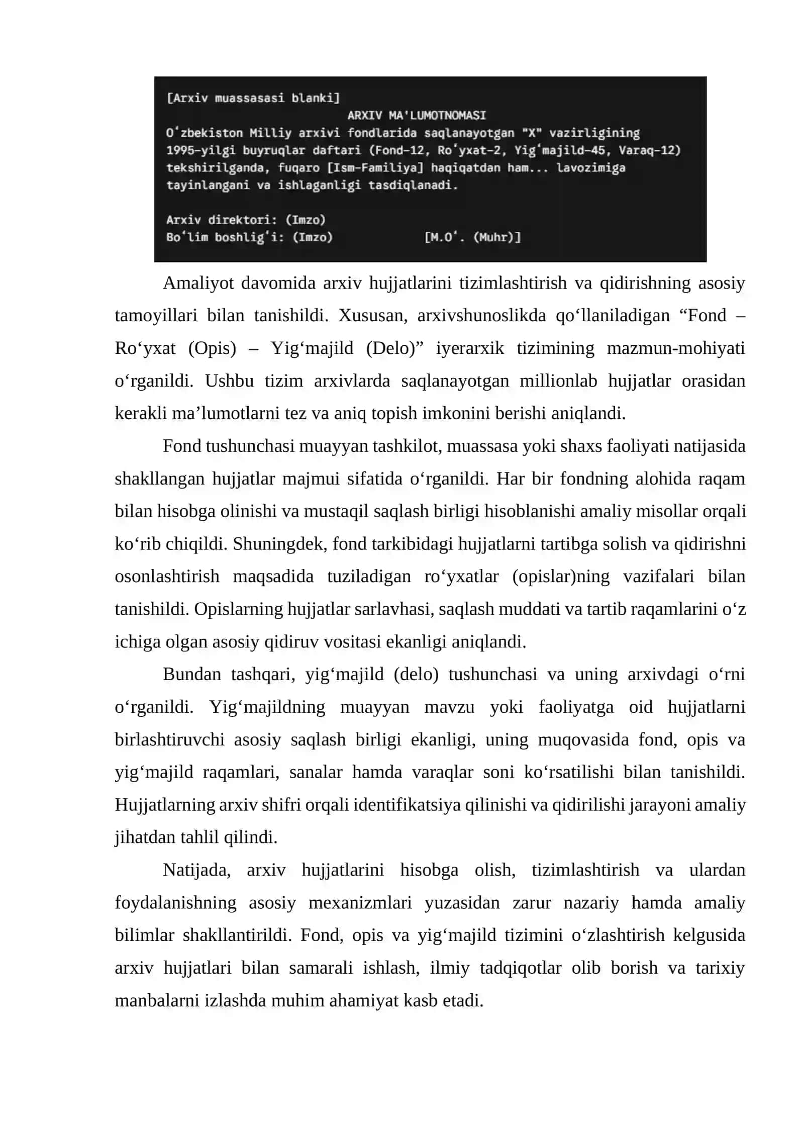 Arxivshunoslik Qo’qon shahar amaliyoti 4