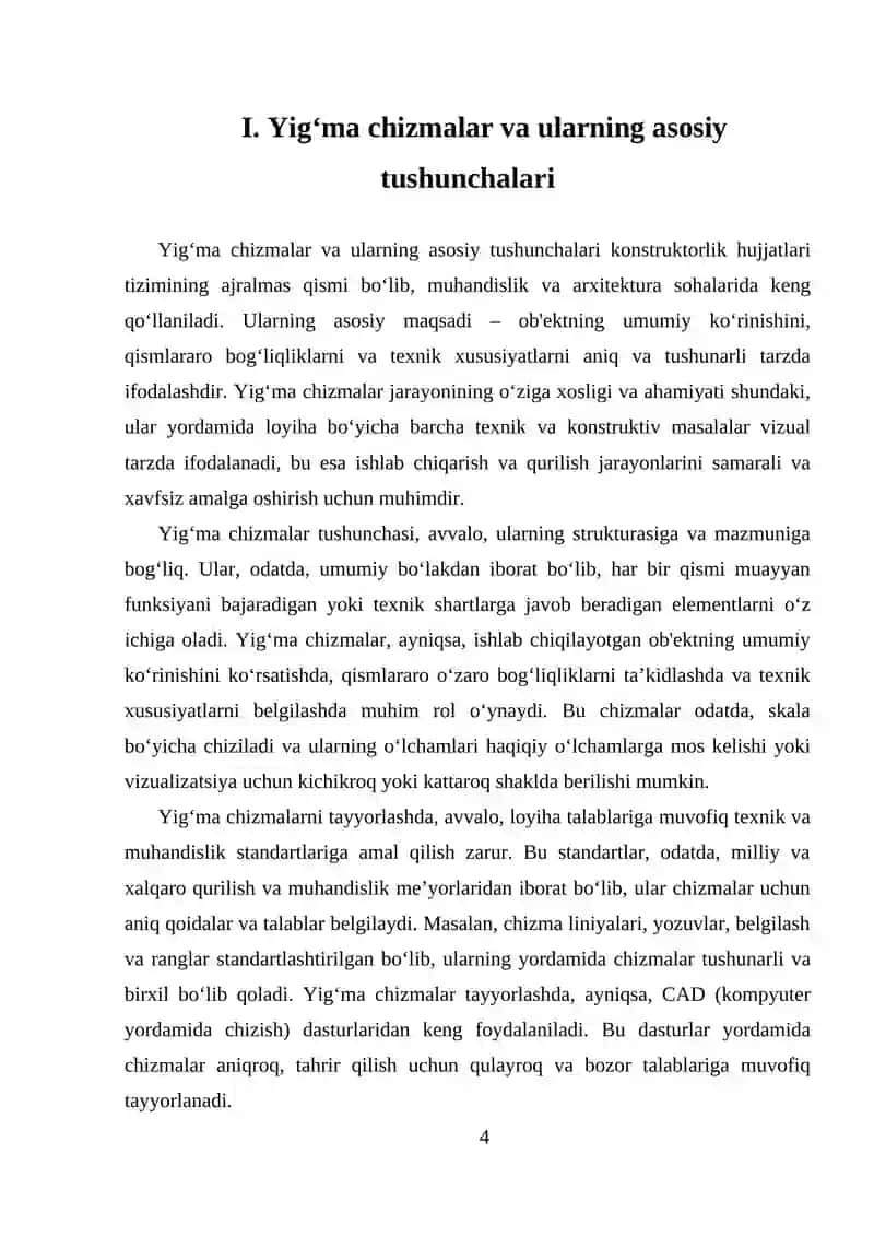 Yigʻma chizmalar va ularni chizish 4