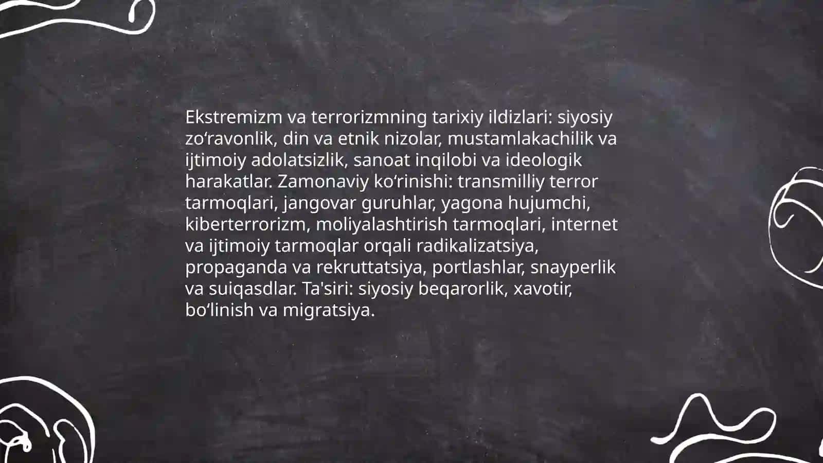 Ekstremizm va terrorizmning mohiyati va uning jamiyat barqarorligiga tahdidi 4