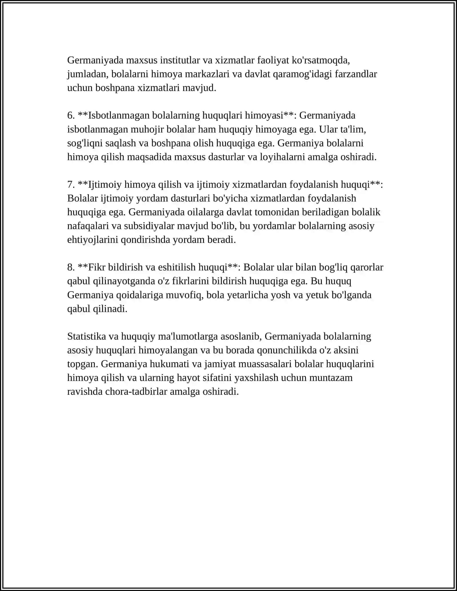 GERMANIYADA BOLALARNING HUQUQIY VAKOLATLARI 4