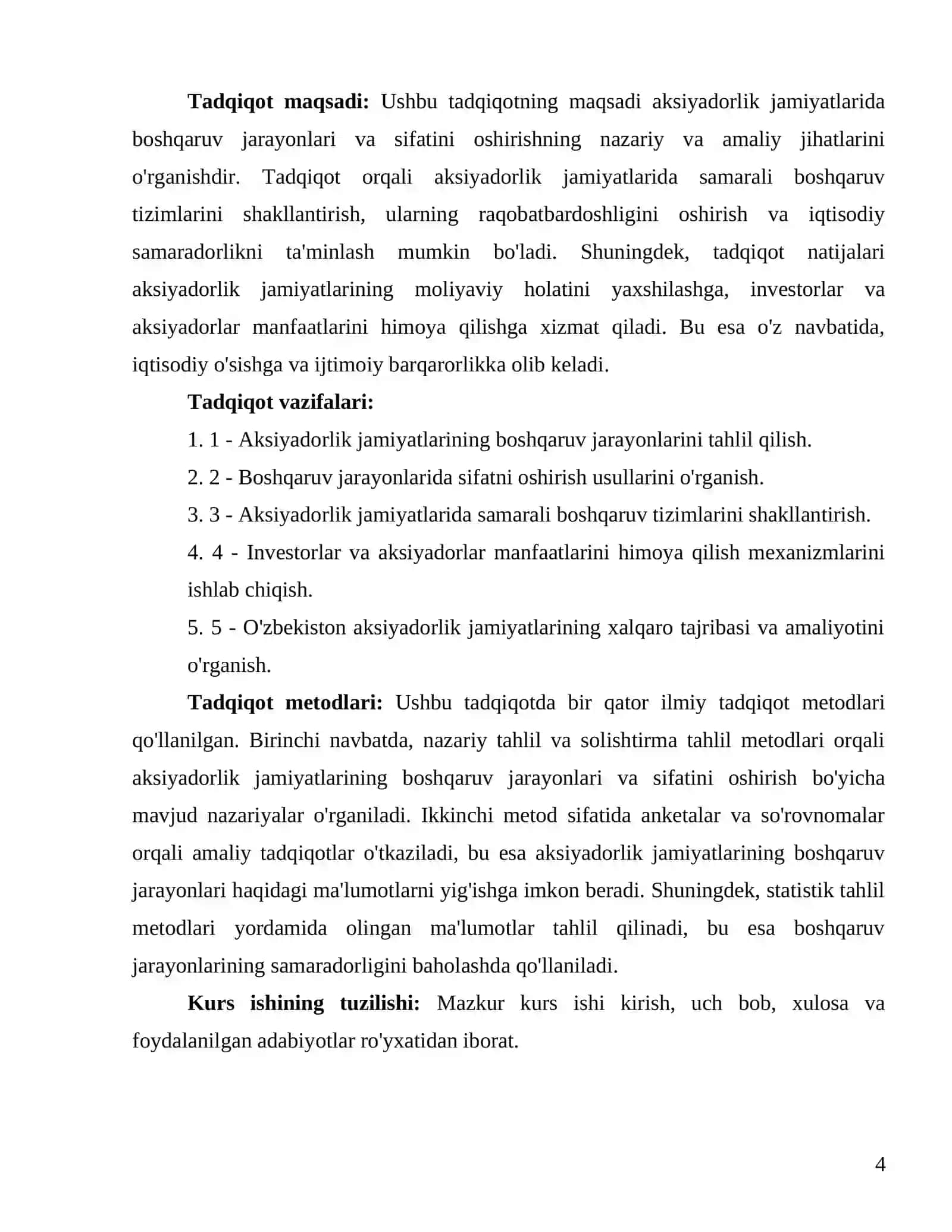 Aksiyadorlik jamiyatlarida boshqaruv jarayoni va sifatini oshirish 4