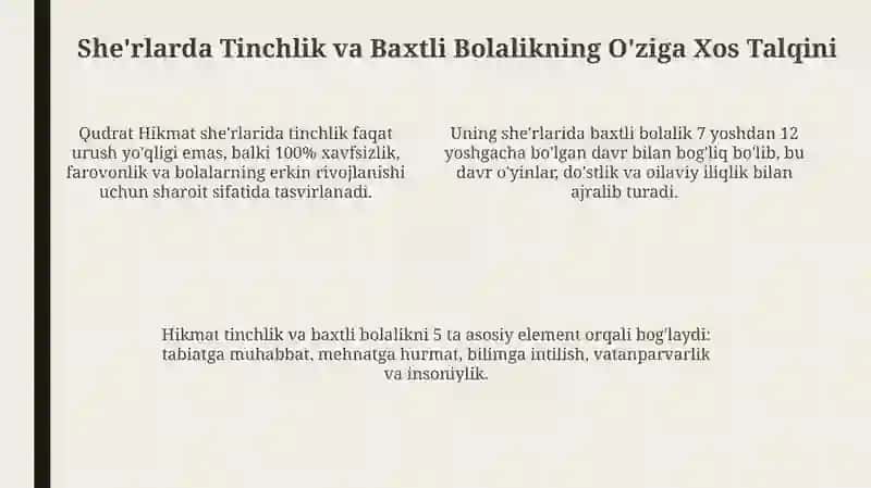 Qudrat Hikmat: Hayoti, Ijodi va Baxtli Bolalik Tasviri 4