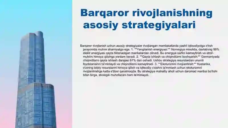 Barqaror rivojlanish: Ta'rif va ahamiyati 4