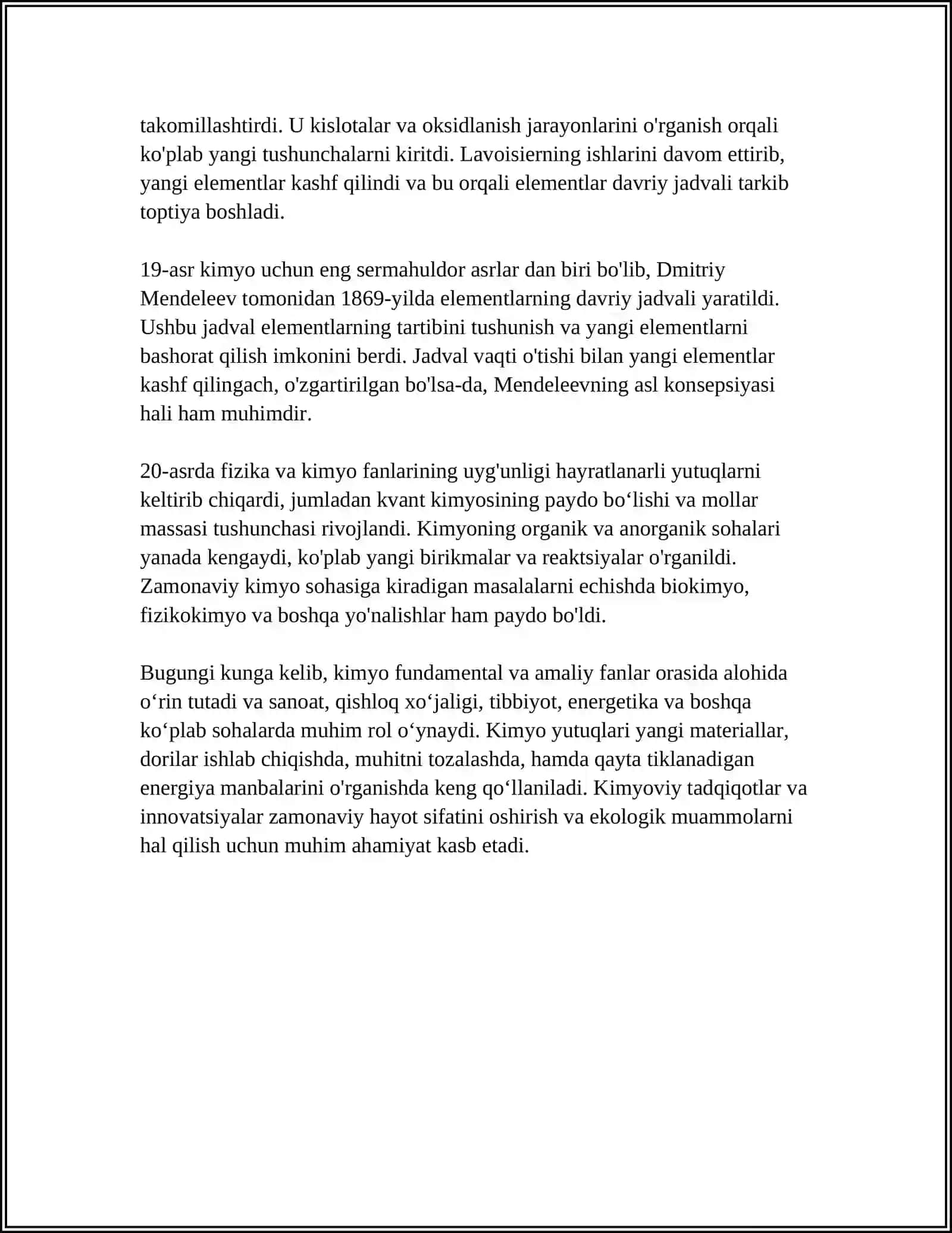KIMYO FANINING RIVOJLANISH TARIXI MAVZUSI 20LISTLI SLAYD 4