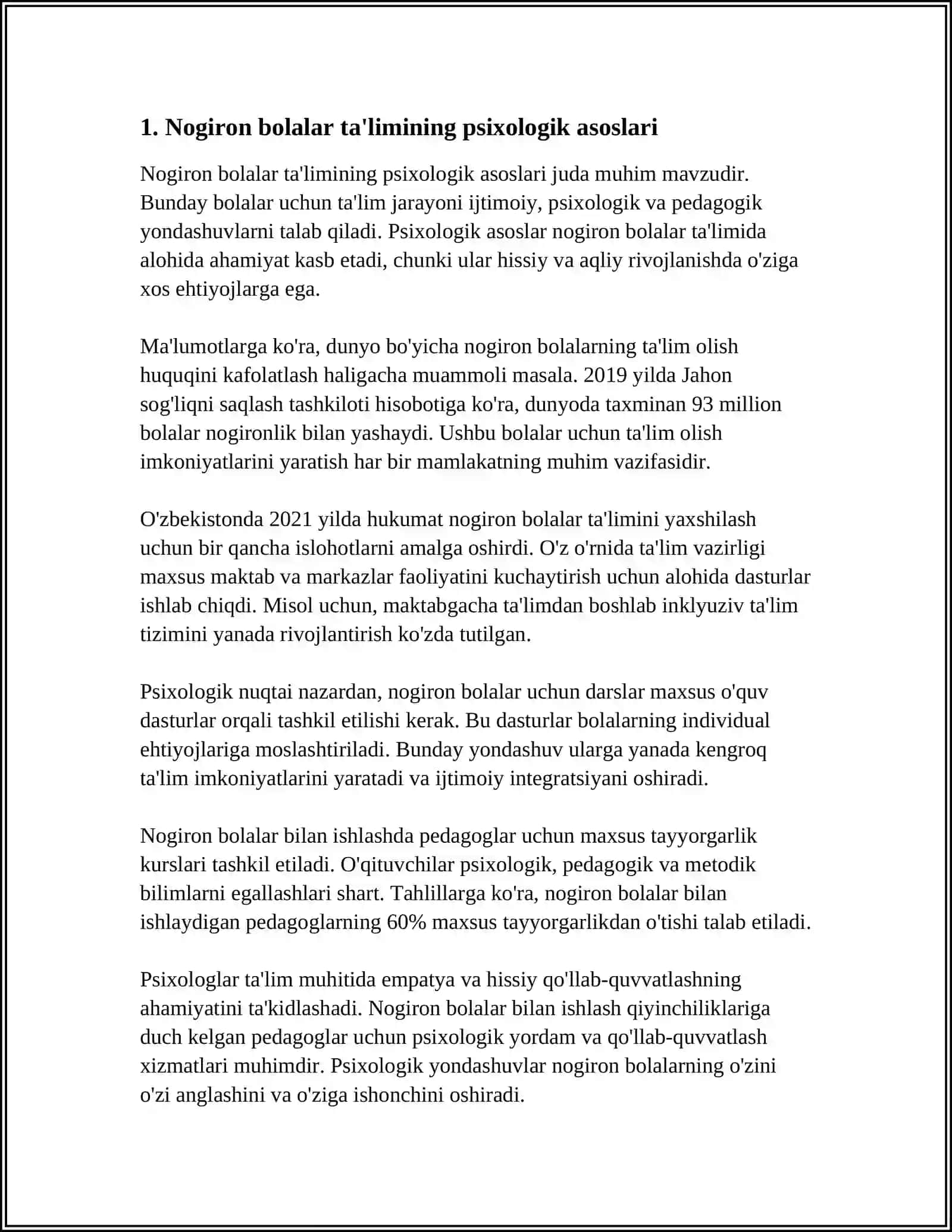 Nogiron bolalar uchun inklyuziv ta'lim va ijtimoiylashuv psixologik jihatlari 4