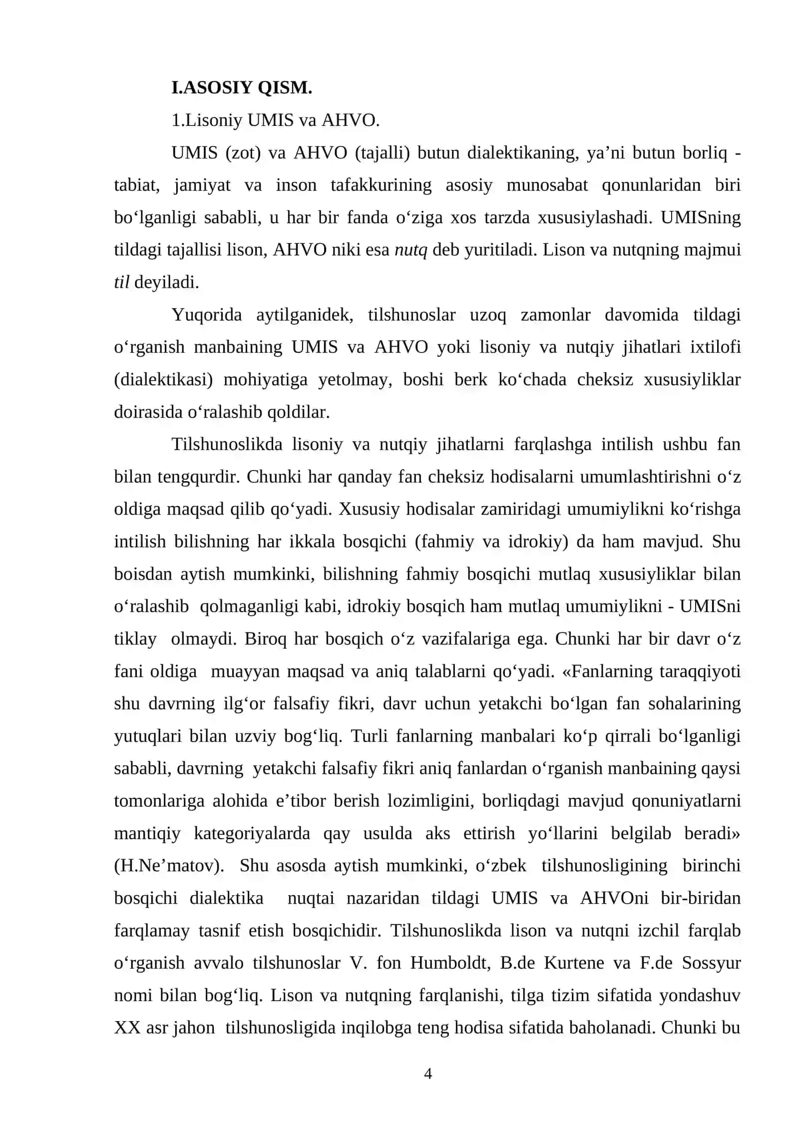 O‘zbek tilshunosligida til, lison, nutq tushunchalari talqini 4