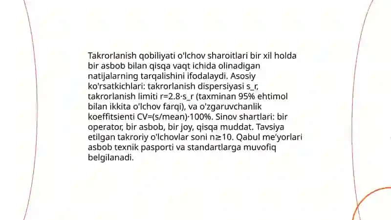 O'lchov vositalarining metrologik xususiyatlari 4