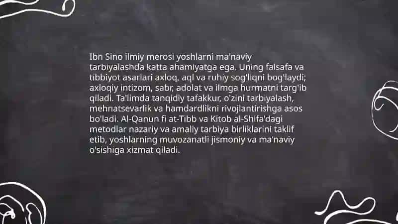 Yuksak manaviyatli yoshlarni tarbiyalashda orta osiyo allomalarining ilmiy merosining ŏrni 4