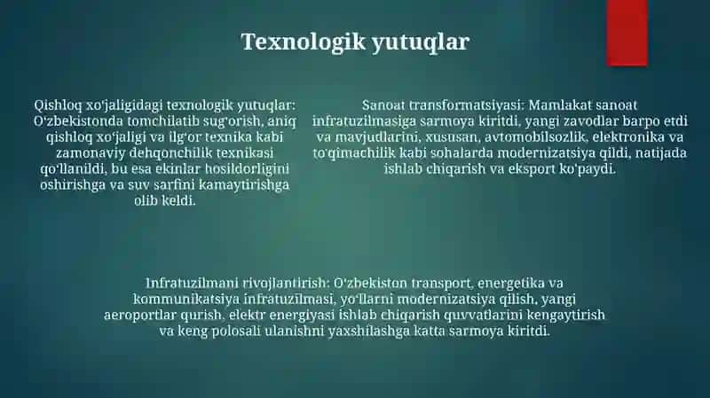 Qishloq Xoʻjaligi Va Sanoat Sohasidagi OʻZgarishlar 4