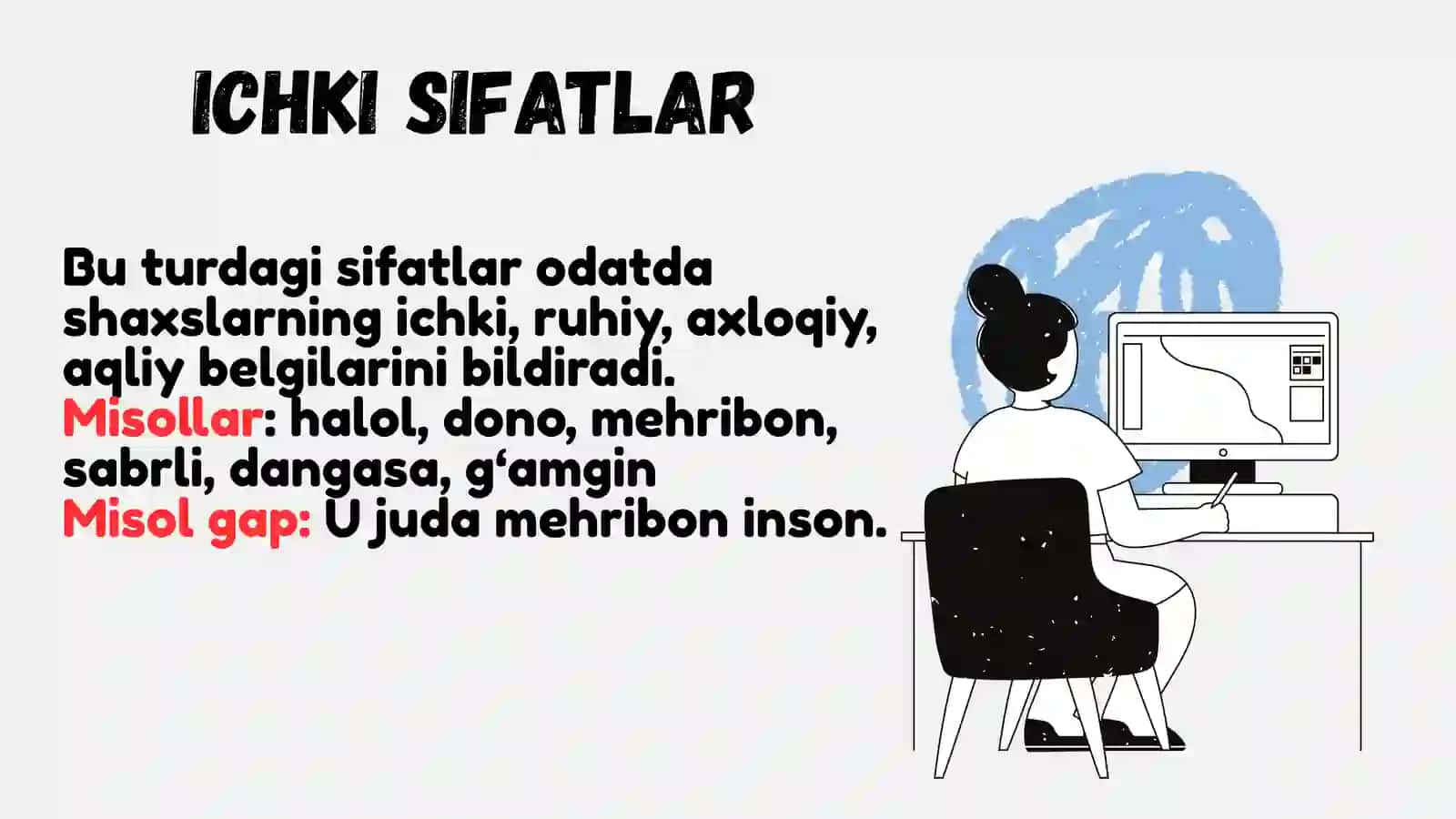 Sifat so’z turkumi sifatning ma’no turlari 4