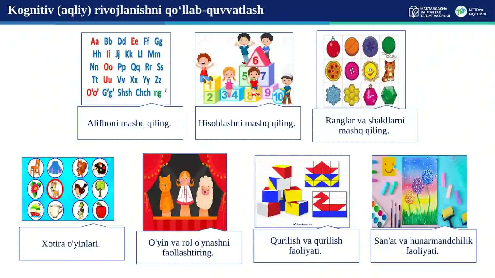 Maktabgacha yoshda Kognitiv rivojlanishni qoʻllab-quvvatlash 4