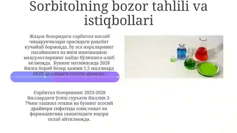 Sorbit.Olinishi xossalari va ishlatilish sohalari 4