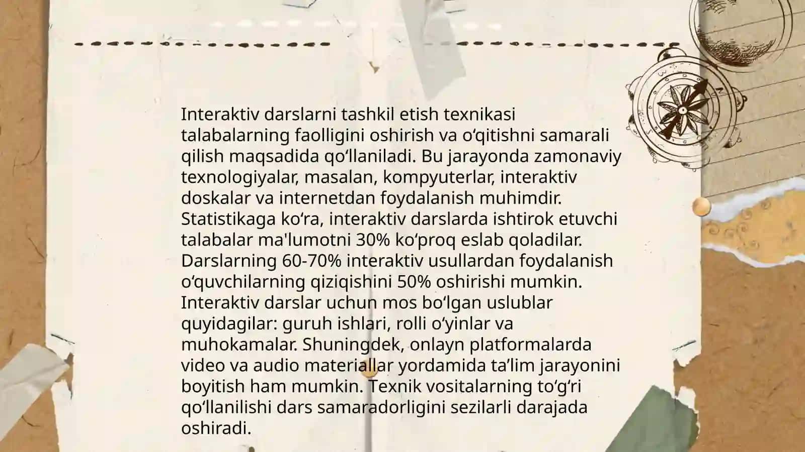 Texnalogiya fani oʻqituvchisining pedagogik mahorati va texnikasi 4