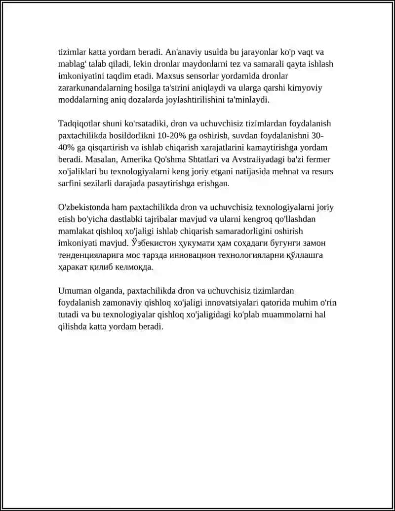 PAXTACHILIKDA ILG'OR INNOVATSION TEXNOLOGIYALAR 4